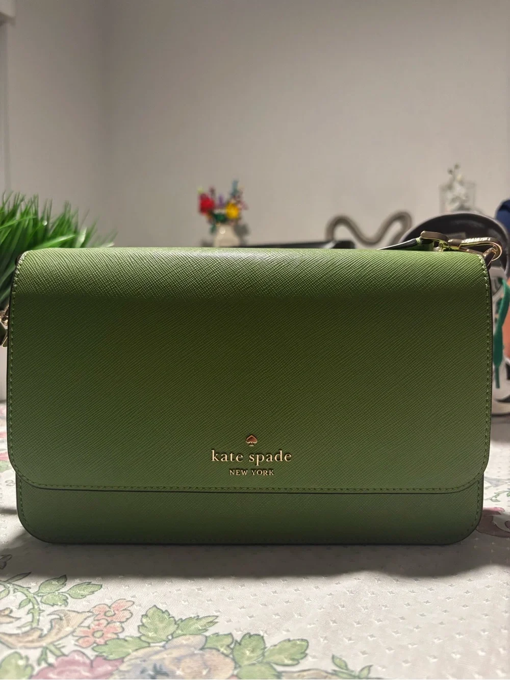 kate spade lime green saffiano crossbody bag